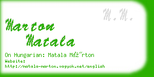 marton matala business card